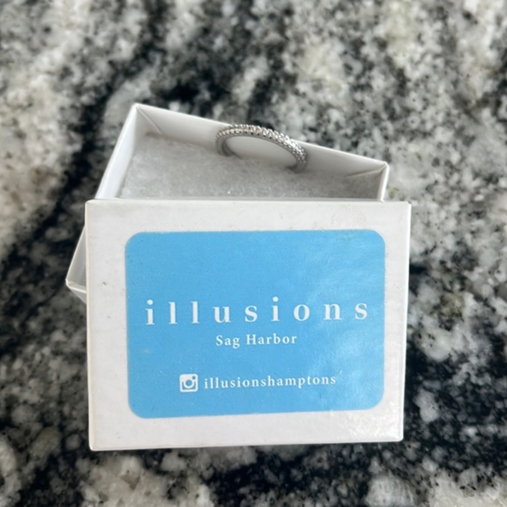 Sag harbor Hamptons Diamond effect ring 925 sterling silver illusions​‎